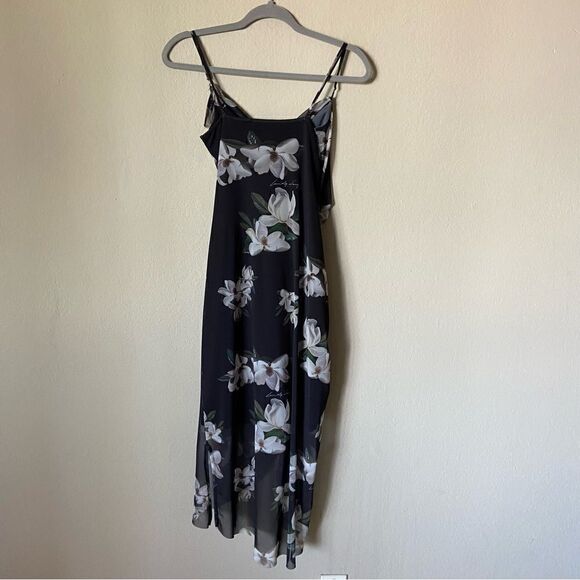 All Saints Ulla Alessandra Midi Black Dress Floral Bodycon Size 2 - Picture 14 of 16